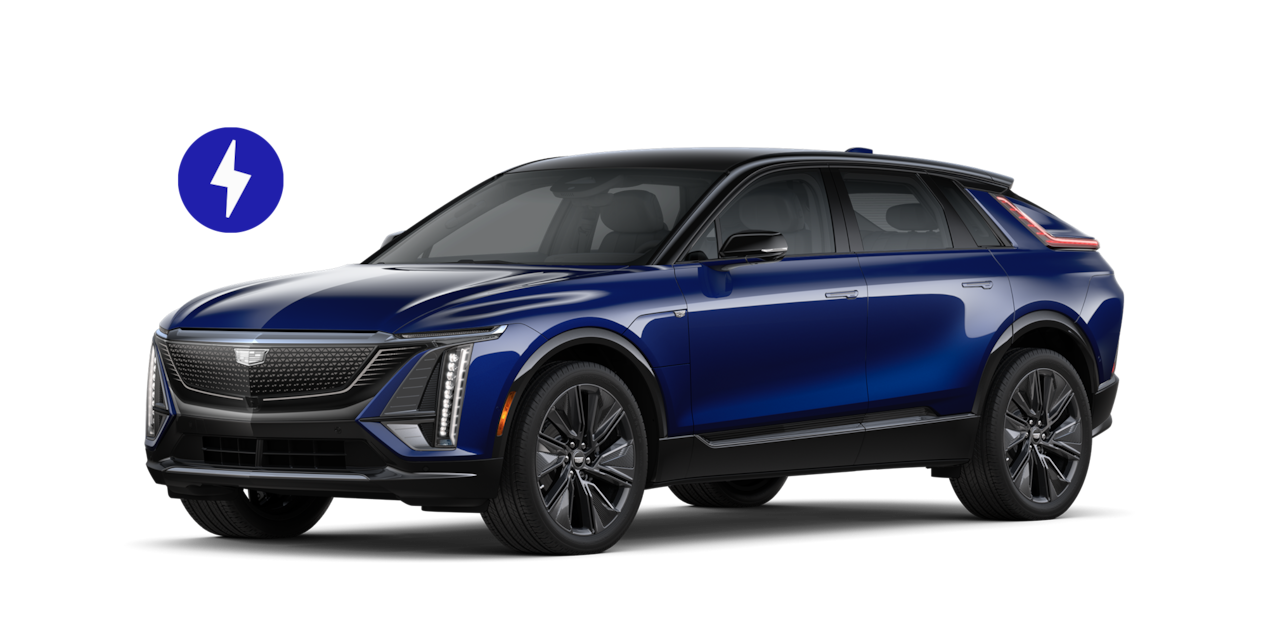 A Side Profile of the Dark Blue 2025 Cadillac LYRIQ