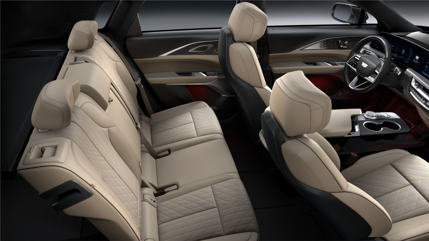 2026 Cadillac LYRIQ – interior rear seating and ambient lighting