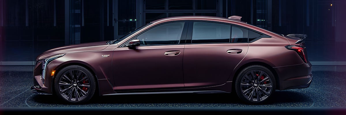 Passenger View the Curated by Cadillac CT5-V Blackwing Front Row Seats and Interior in Red and Black