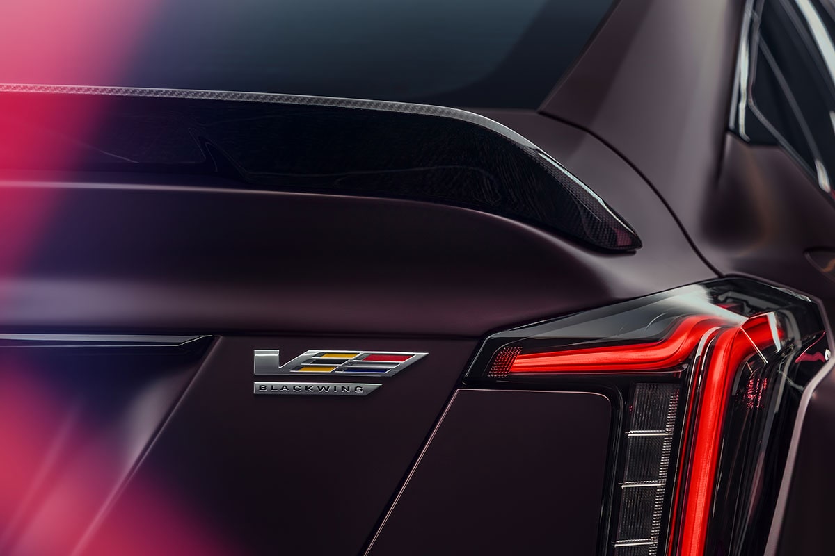 Passenger View the Curated by Cadillac CT5-V Blackwing Front Row Seats and Interior in Red and Black