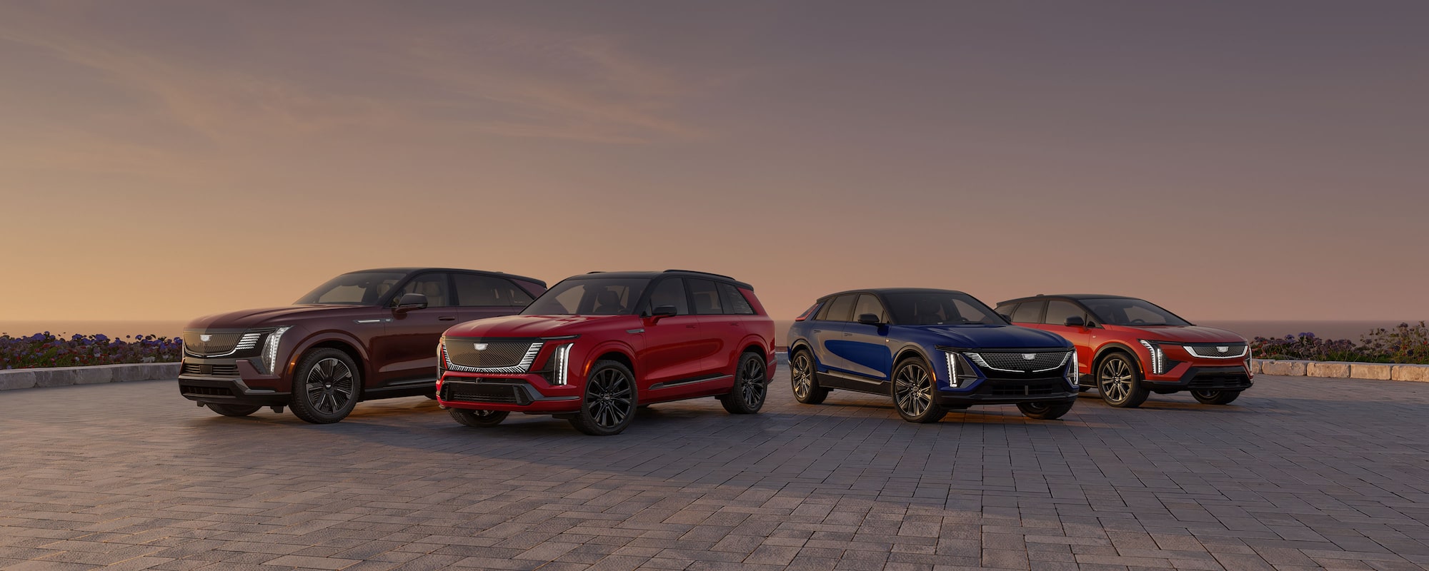 Cadillac EV lineup including Escalade IQ, Lyriq, Optiq, and Vistiq