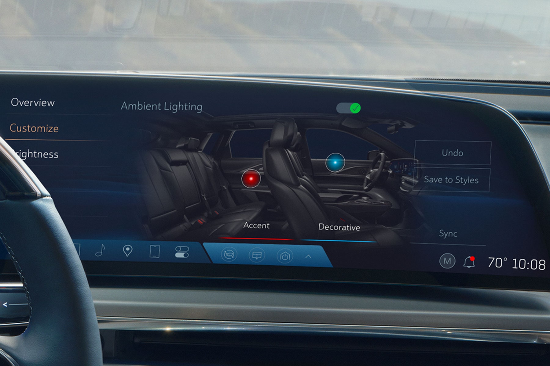 2027 Cadillac LYRIQ Seating Controls Displayed on the Infotainment Screen.