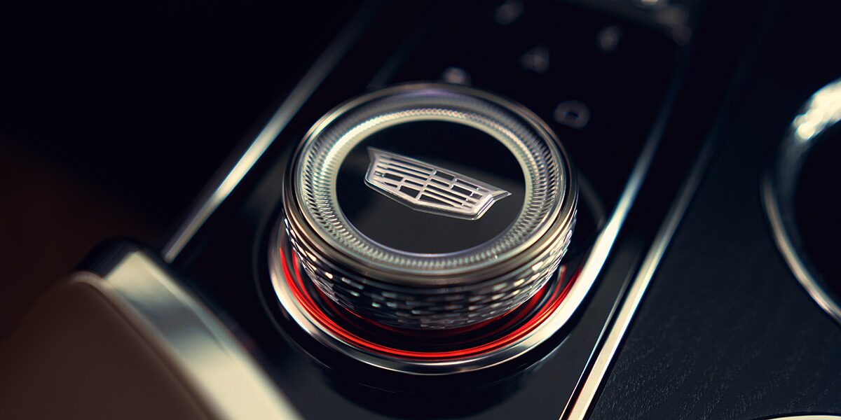 Cadillac Rotary Controller on the Center Console of a 2027 Cadillac LYRIQ.