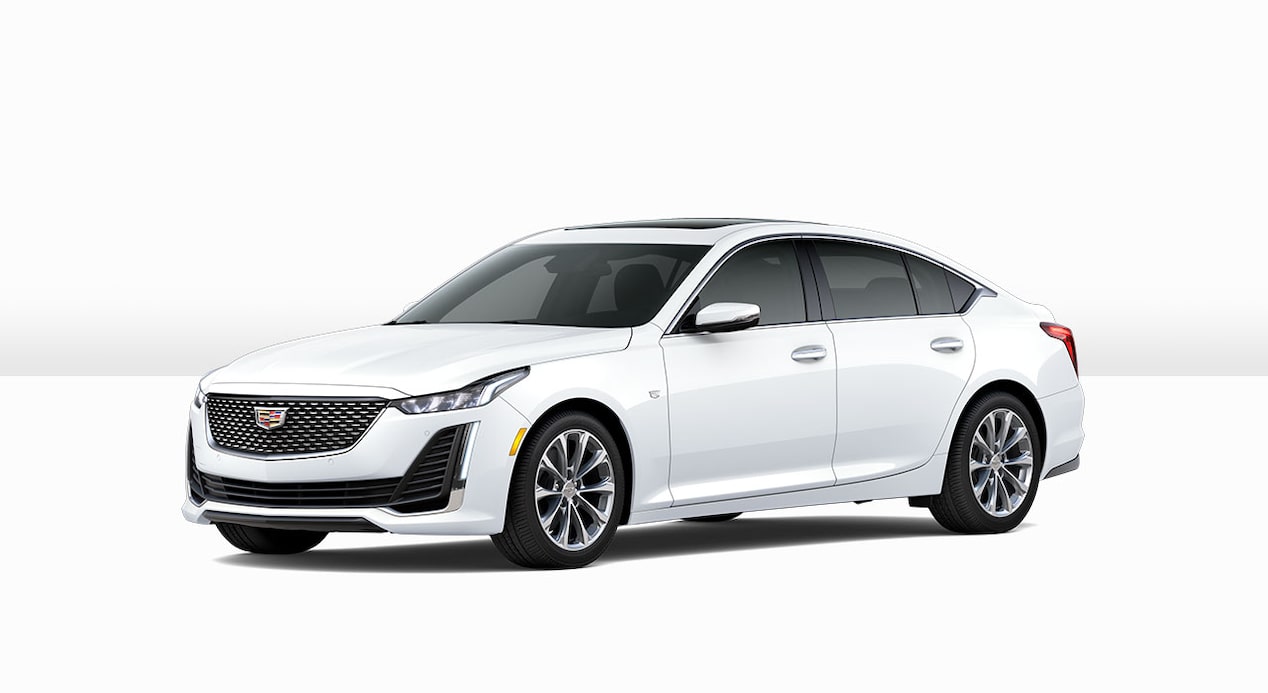 Vista de perfil lateral de Cadillac CT5 2024 en Blanco