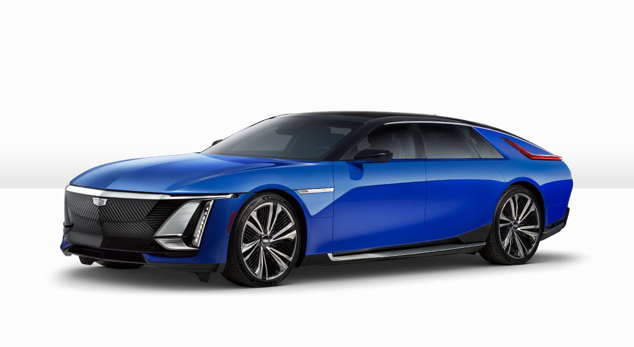 Vista de perfil lateral de Cadillac CELESTIQ en Azul