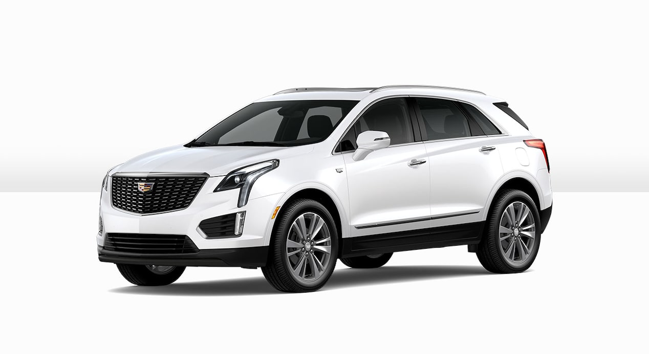 Vista de perfil lateral de Cadillac XT5 2024 en Blanco