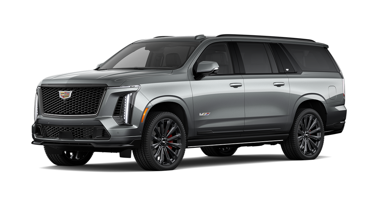 A Side Profile of the Silver 2026 Cadillac Escalade-V ESV