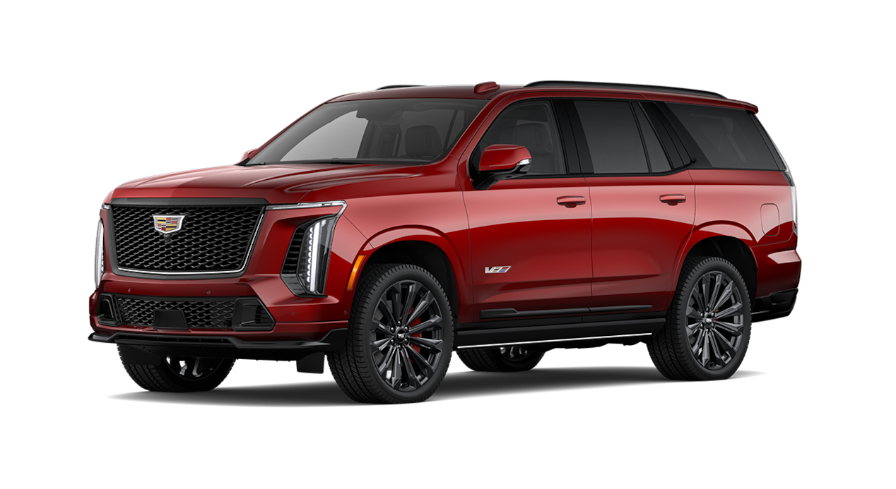 A Side Profile of the Red 2026 Cadillac Escalade-V