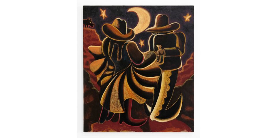 The Oil Based Painting "Bajo la Luna" Painted by Oakland Artist Esteban Samayoa
