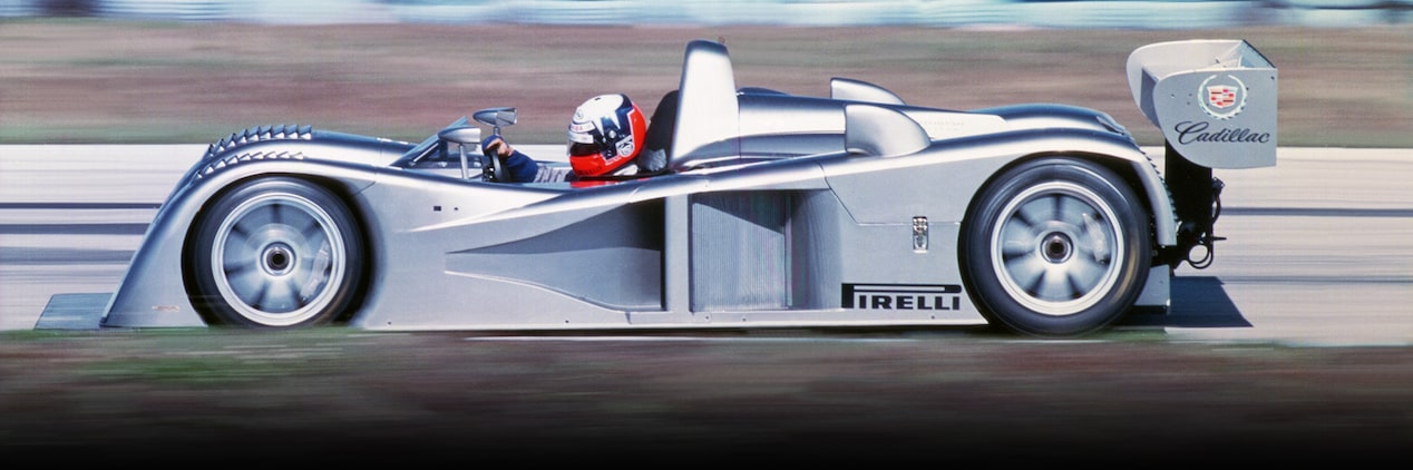 A Cadillac V-Series.R Heritage Vehicle on the Track