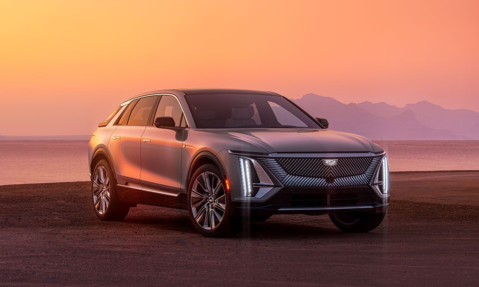 Cadillac LYRIQ First Edition All-Electric SUV Exterior Front Side View