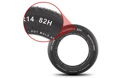 Vehicle Tire with Speed Ratings magnified