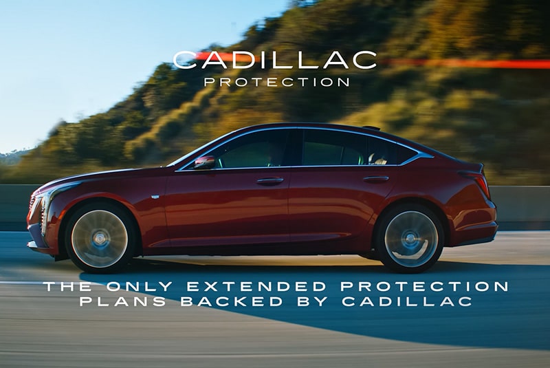 Three Quarters View of a Black Cadillac Vehicle Parked Next to a Building