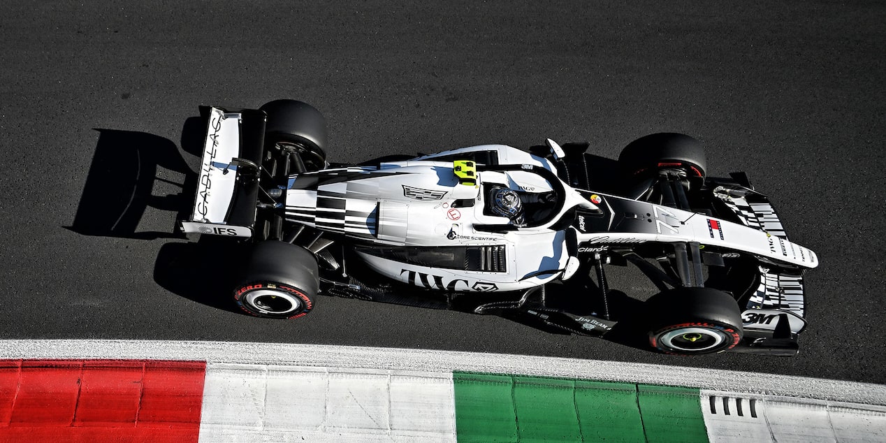 Valtteri Bottas Driving On Track During Qualifying Session, Overhead Angle.