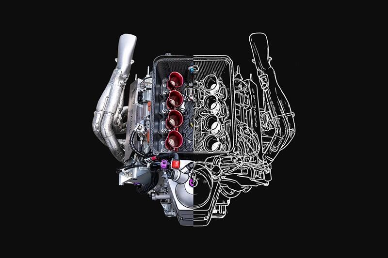 Blueprint of a Cadillac Race Car Engine