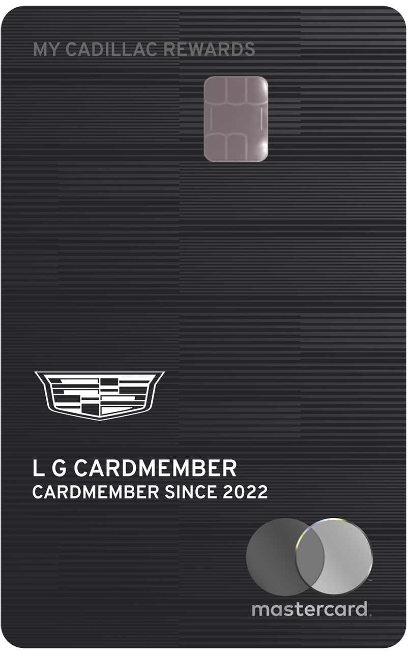 Tarjeta My Cadillac Rewards usada para ganar o canjear puntos