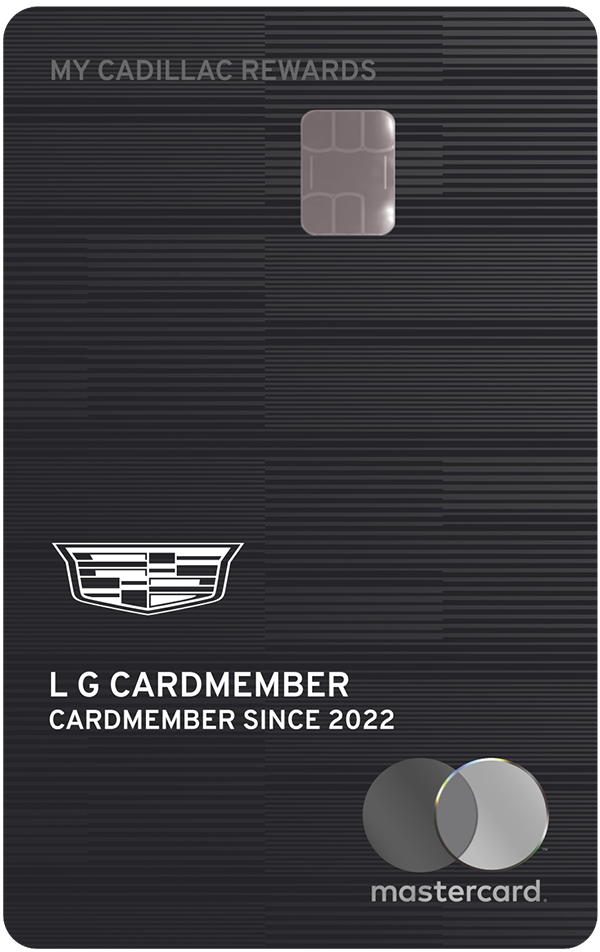 Tarjeta My Cadillac Rewards usada para ganar o canjear puntos