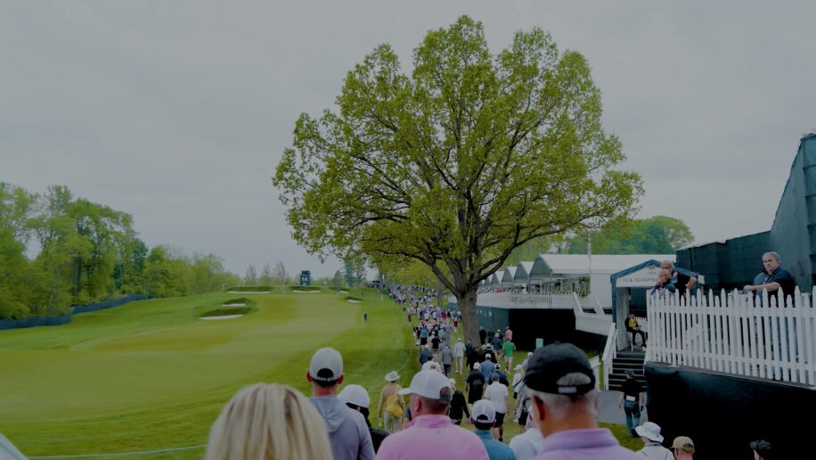 Spectators on the 2023 PGA Championship golf course