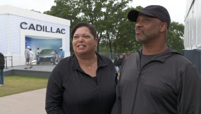 My Cadillac Rewards members being interviewed about their experience at the 2022 PGA Championship
