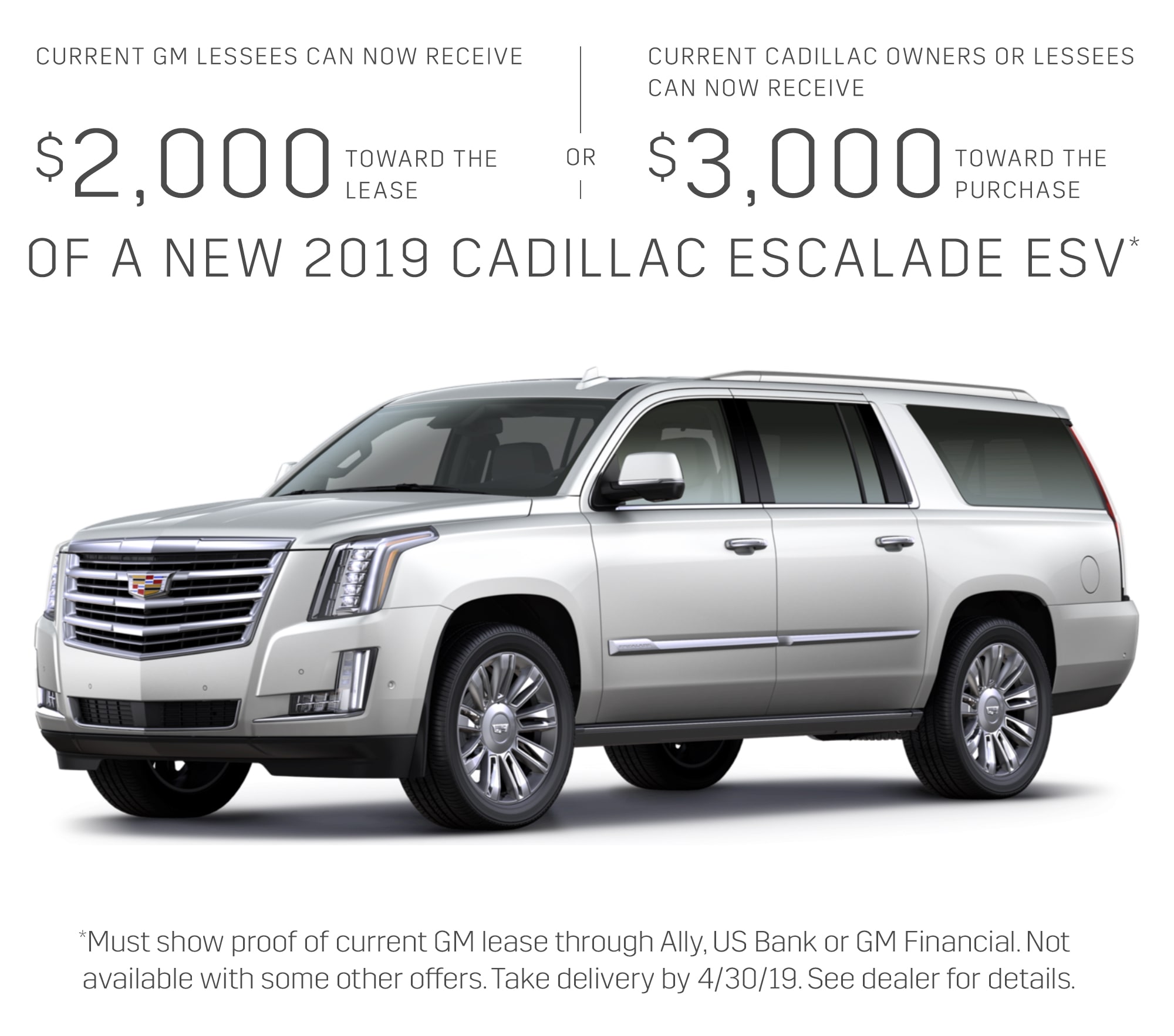 Cur Offers Special Deals Cadillac 2019 Cadillac Escalade Esv Awd Luxury