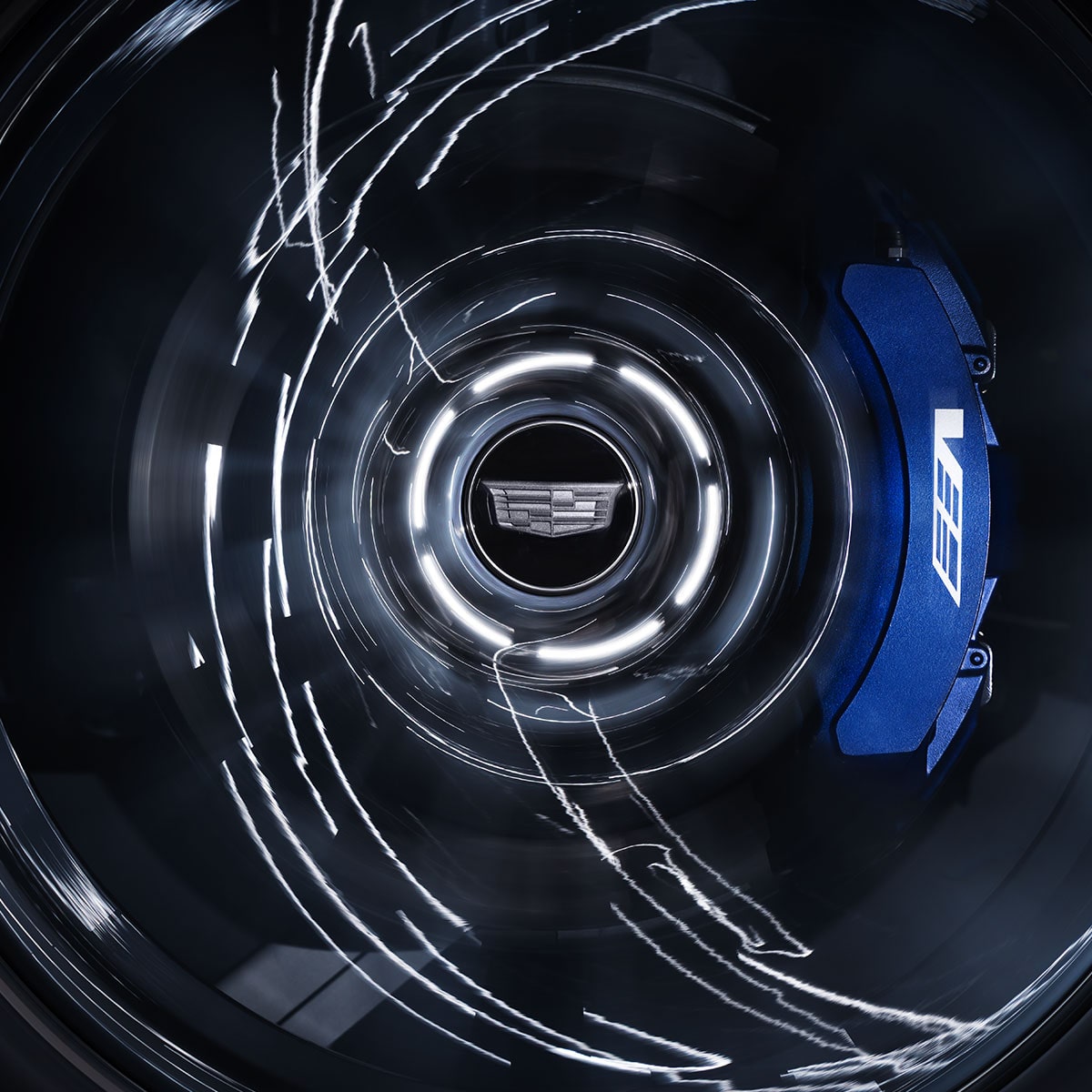 Close-up of the Cadillac Escalade-V Wheels and Brembo Brakes While Spinning