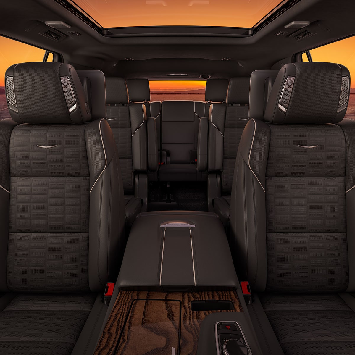 A Interior Shot of the Seating of the Cadillac Escalade