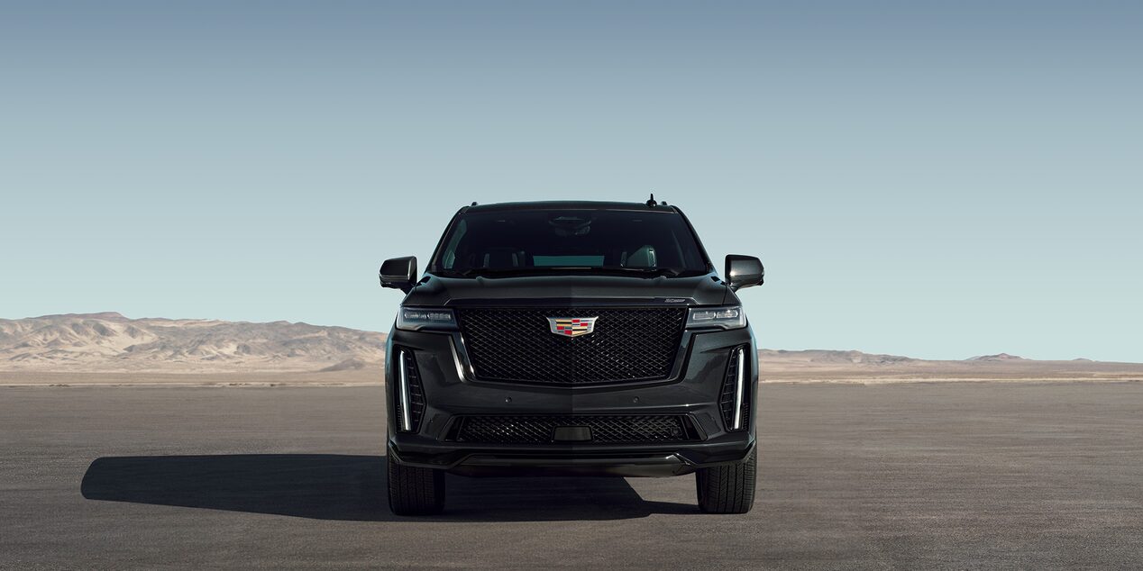 A Head-On Shot of the Cadillac Escalade Parked