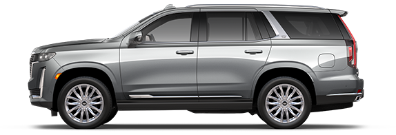A Side Profile View of the Silver Cadillac Escalade