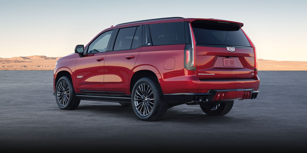 Rear End Exterior View of the 2024 Cadillac Escalade V