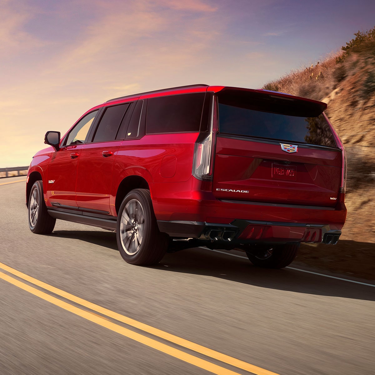 Rear End Exterior View of the 2024 Cadillac Escalade V