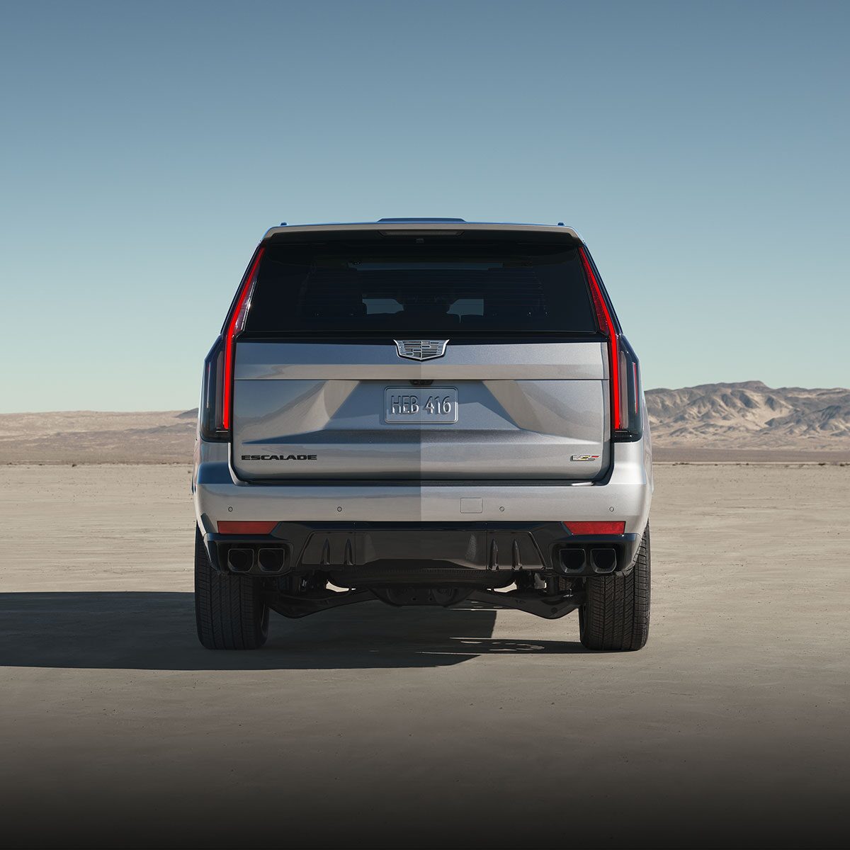Rear End Exterior View of the 2024 Cadillac Escalade V