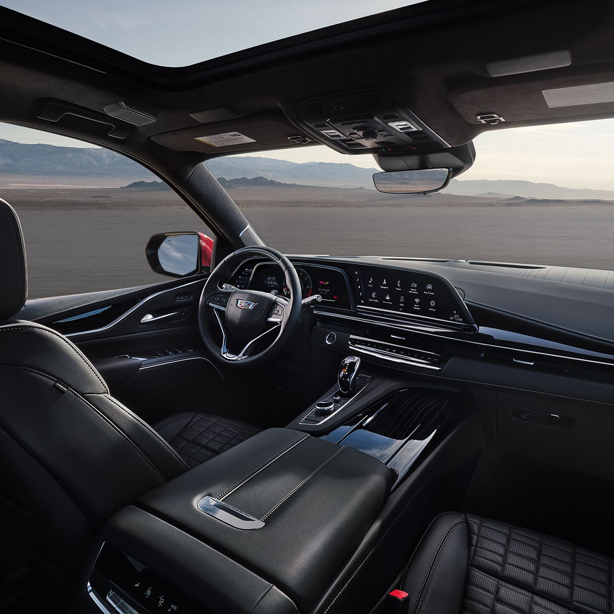 Wide View of Driver's Side Interior Inside the 2024 Cadillac Escalade V