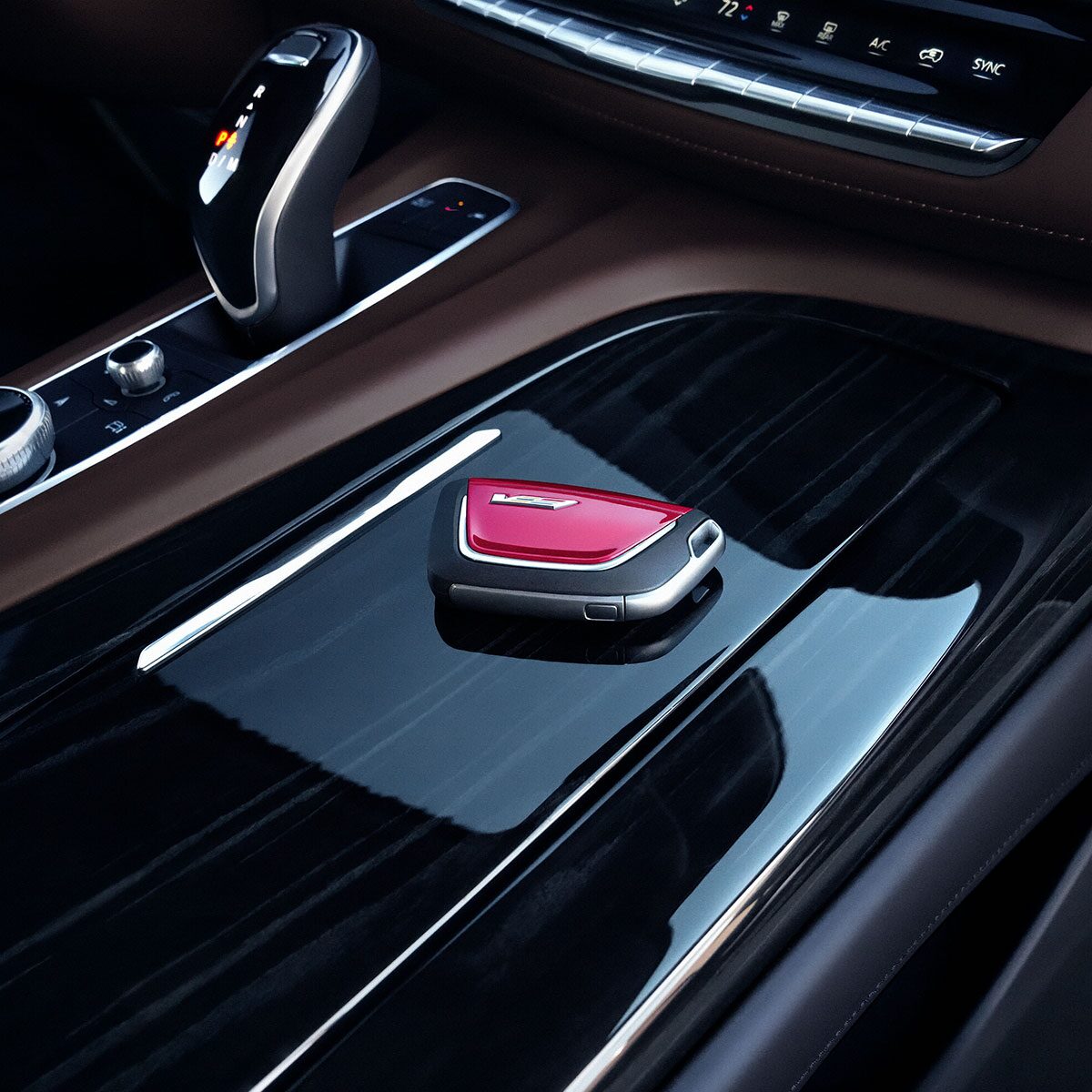 Key Fob on Center Console Inside the 2024 Cadillac Escalade V