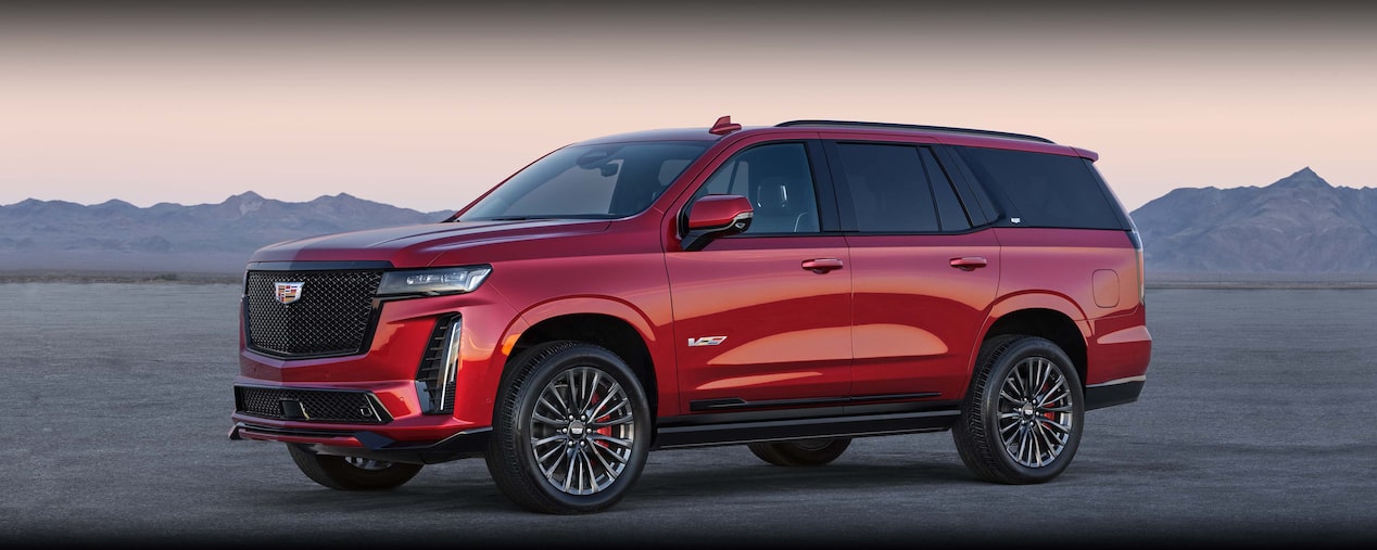 2024 Escalade V Side Profile Parked in Desert Landscape