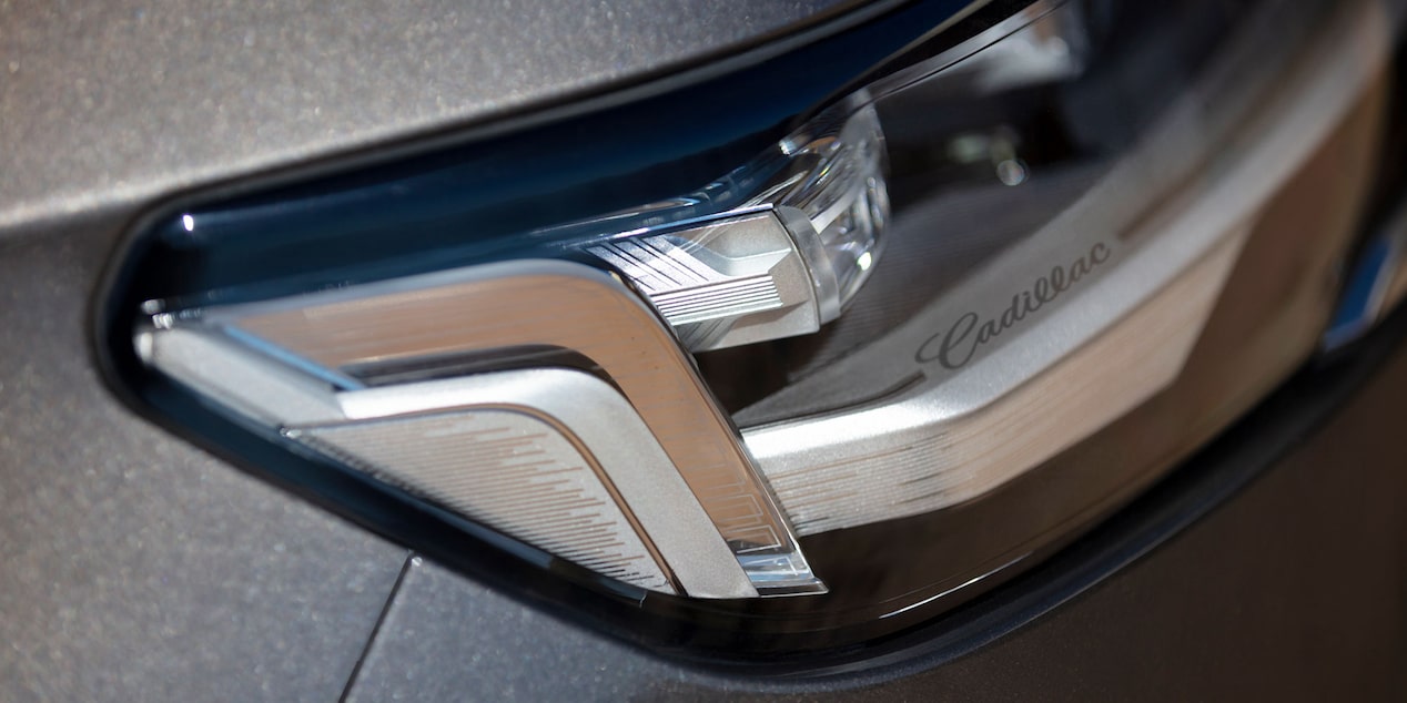 Close-up of the Exterior Headlights on the Cadillac Escalade
