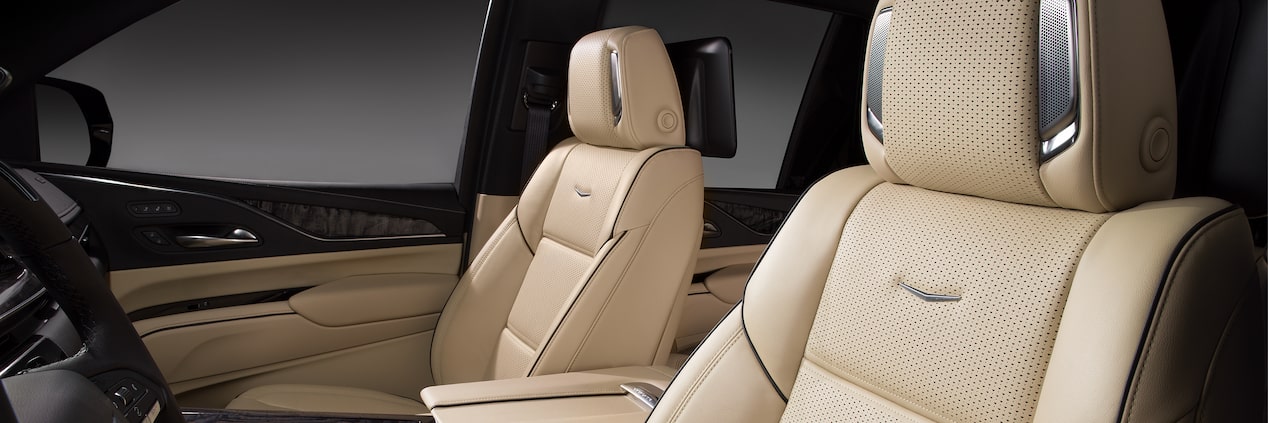 View of Interior Front Leather Seats in the Cadillac Escalade