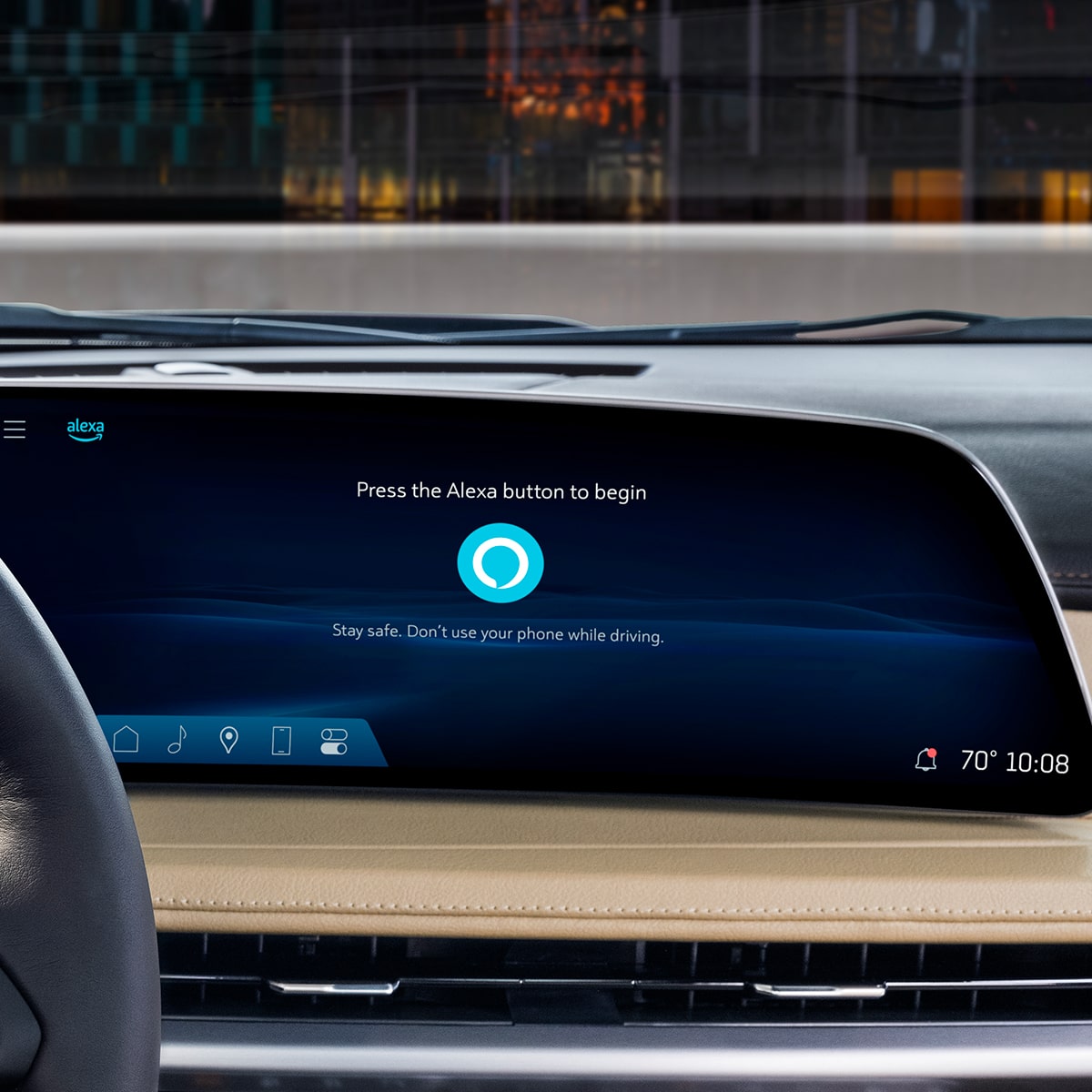 Amazon Alexa Capabilities Displayed on the Infotainment System of the XT4