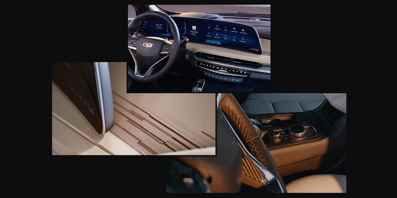 Collage de fotos que muestran la Cadillac XT4 2024