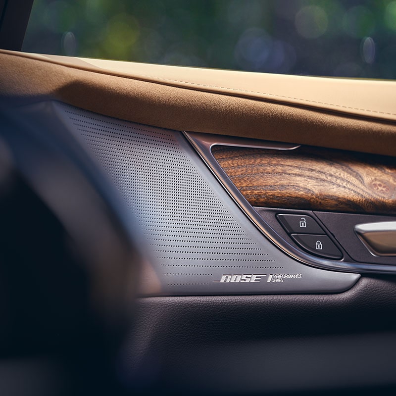 The Bose Interior Speaker on The Door Panel of The Cadillac XT5