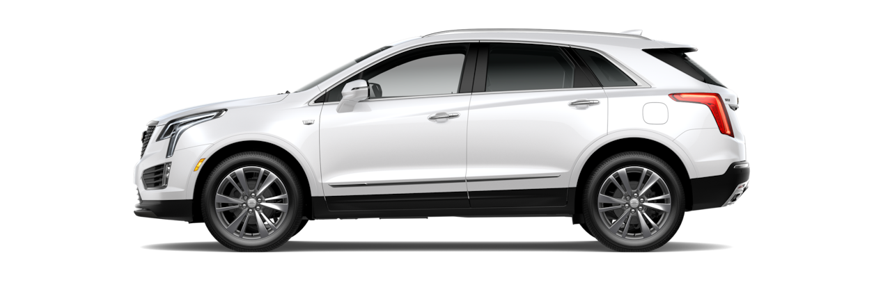 Profile of the Crystal White Tricoat Cadillac XT5