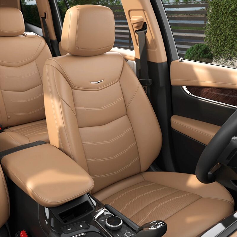 Tan Leather Seats inside the New Cadillac XT6