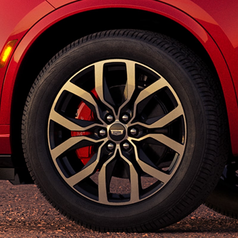 21" Multi-Spoke Alloy Wheels with Red Calipers on the new Cadillac XT6