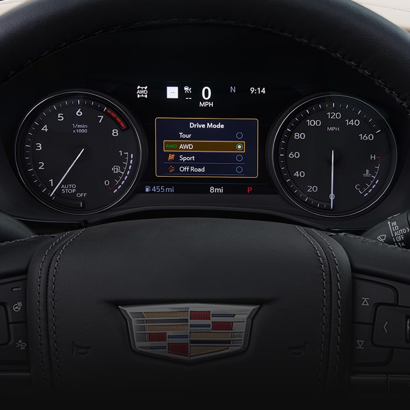 Performance Sport Controls Displayed on the Speedometer of the New Cadillac XT6