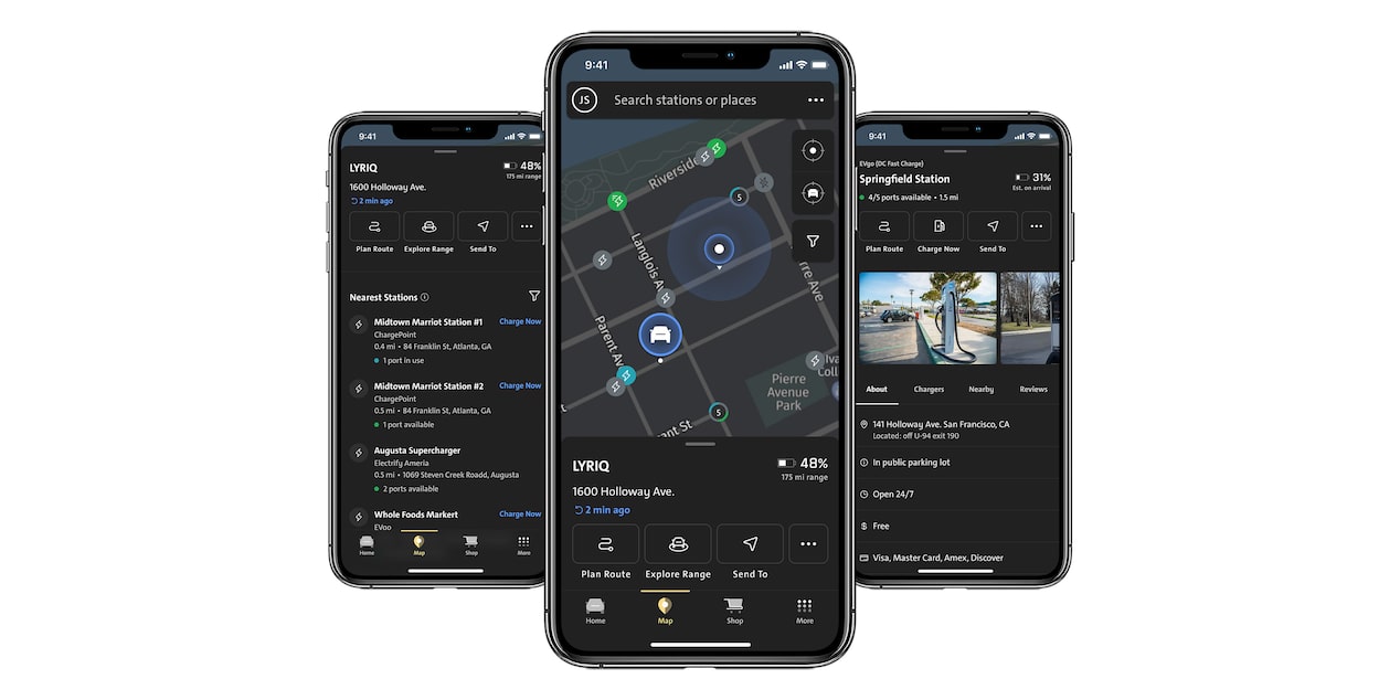 The LYRIQ's Charging Range Assist Feature Displayed on the Infotainment System