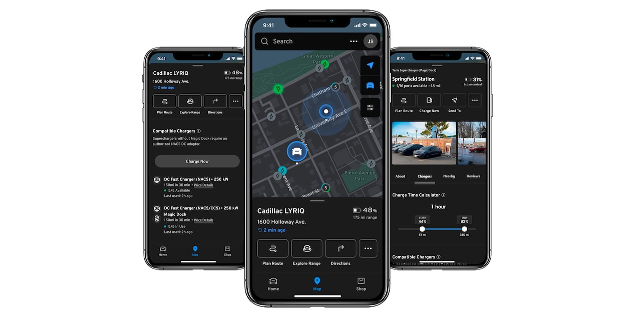 The LYRIQ's Charging Range Assist Feature Displayed on the Infotainment System