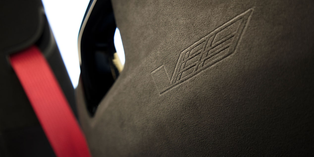 Suede Microfiber Seatback in a CT4-V Blackwing