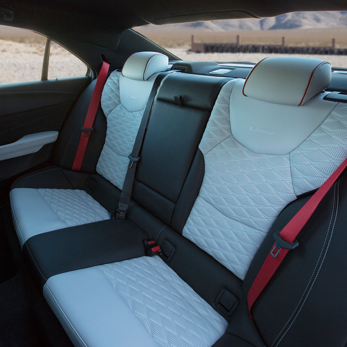 Torch Red Seatbelts in a CT4-V Blackwing