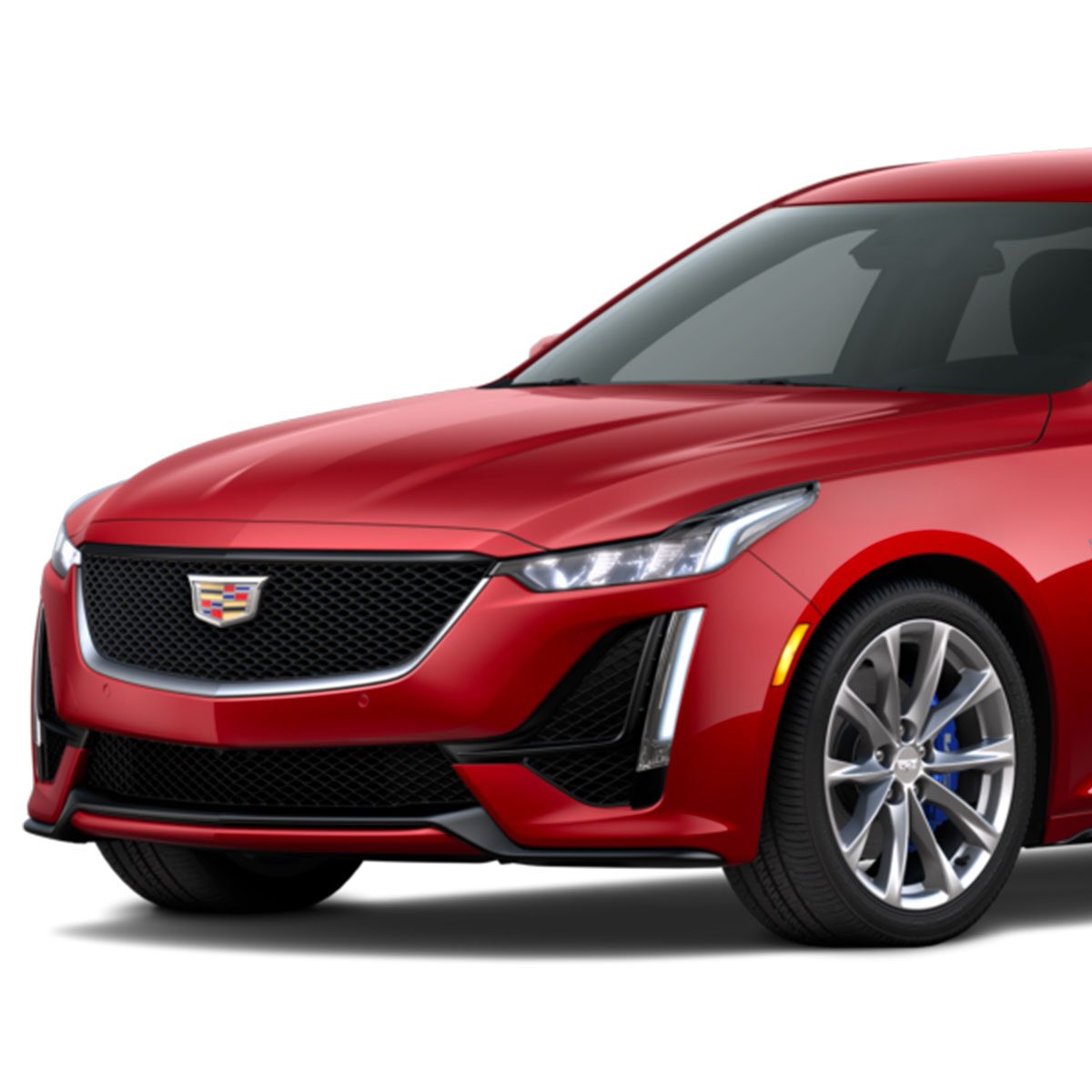 The Front End of the Cadillac CT5 in Infrared Tintcoat