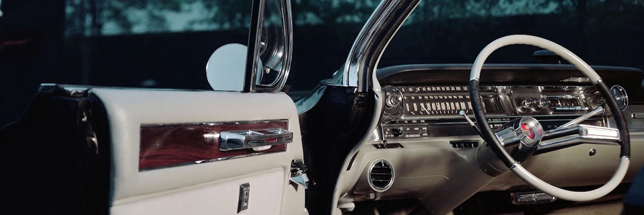 Interior de un Cadillac clásico convertible