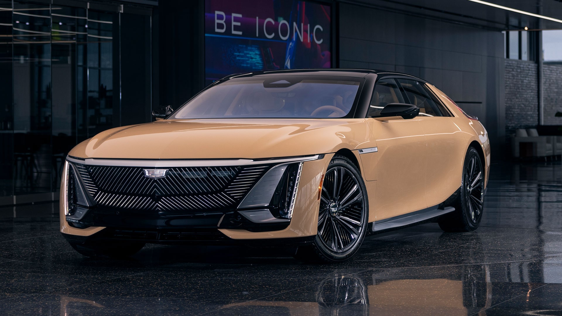 A Close-Up View of the Cadillac CELESTIQ Car's Sleek Red and Black Rear Taillight.